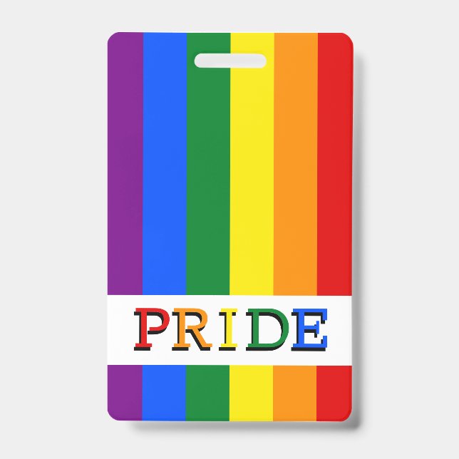 Rainbow Flag Badge & LGBT, Pride ID Badge (Front)