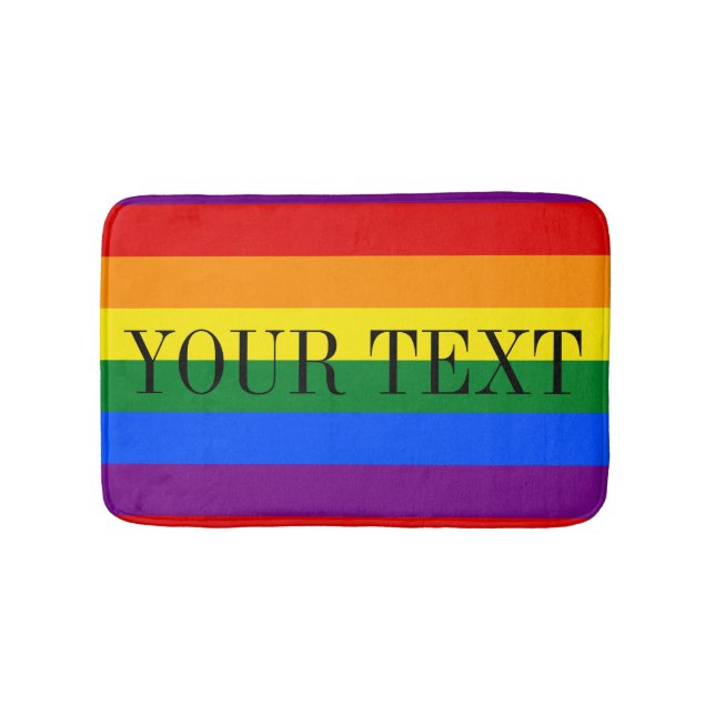 Rainbow flag bath mat | Coloured bathroom rug (Front)