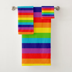 Rainbow Flag Bath Towel Set