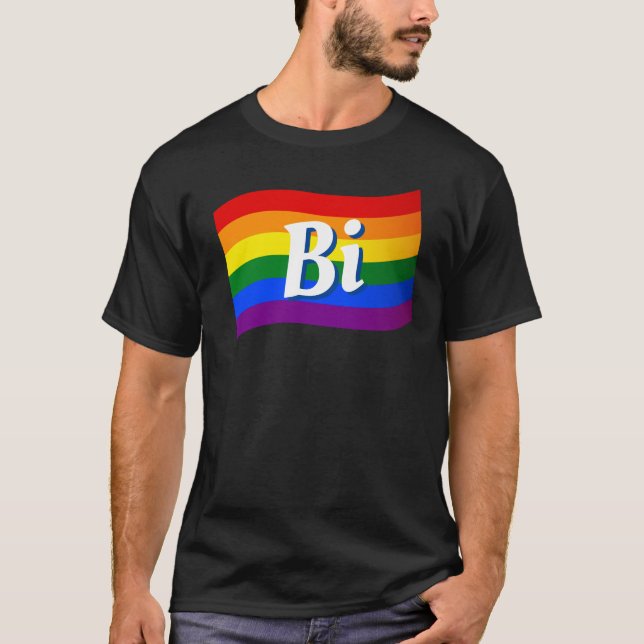 Rainbow Flag Bi Bisexual pride LGBT LGBTQ pride  T-Shirt (Front)