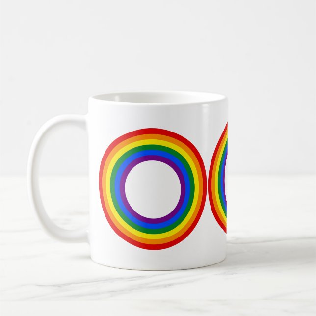 RAINBOW FLAG BUTTON COFFEE MUG (Left)