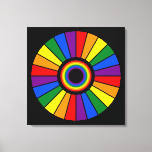 RAINBOW FLAG BUTTON RAYS + your sign or text