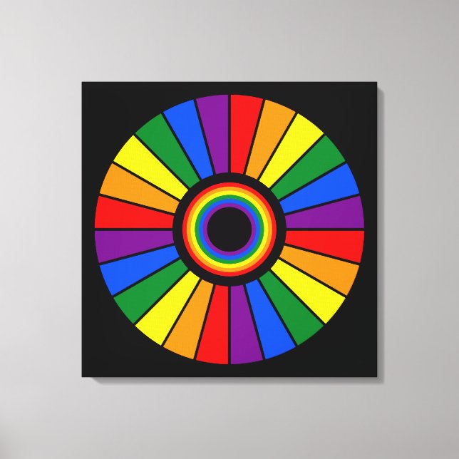 RAINBOW FLAG BUTTON RAYS + your sign or text (Front)