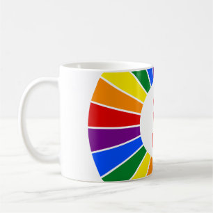 RAINBOW FLAG BUTTON RAYS + your sign or text Coffee Mug