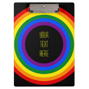 RAINBOW FLAG BUTTON + your sign or text Clipboard