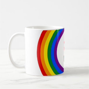 RAINBOW FLAG BUTTON + your sign or text Coffee Mug