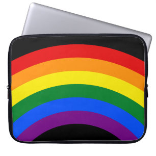 RAINBOW FLAG BUTTON + your sign or text Laptop Sleeve