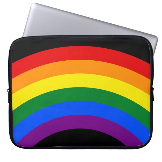 RAINBOW FLAG BUTTON + your sign or text Laptop Sleeve (Front)