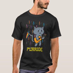 Rainbow Flag Cat Purride Gay Pride Month Lgbtq All T-Shirt
