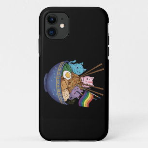 Rainbow Flag Cats Ramen Anime Gay Pride Month LGBT iPhone 11 Case