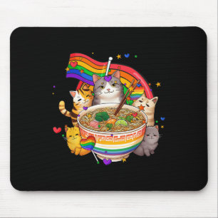 Rainbow Flag Cats Ramen Anime Gay Pride Month Lgbt Mouse Mat