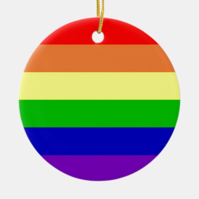 Rainbow Flag Ceramic Tree Decoration (Front)