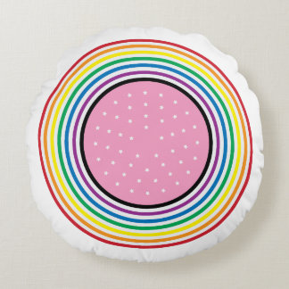 Rainbow Flag Circle Pillow - USA Flag Inspired