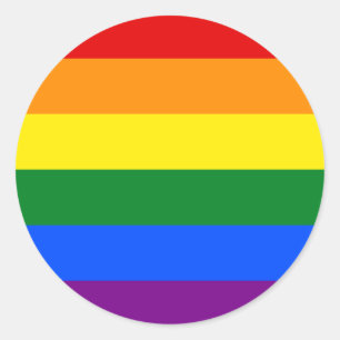 Rainbow flag classic round sticker