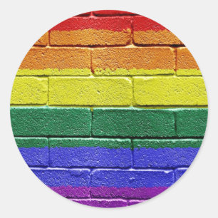 Rainbow flag classic round sticker