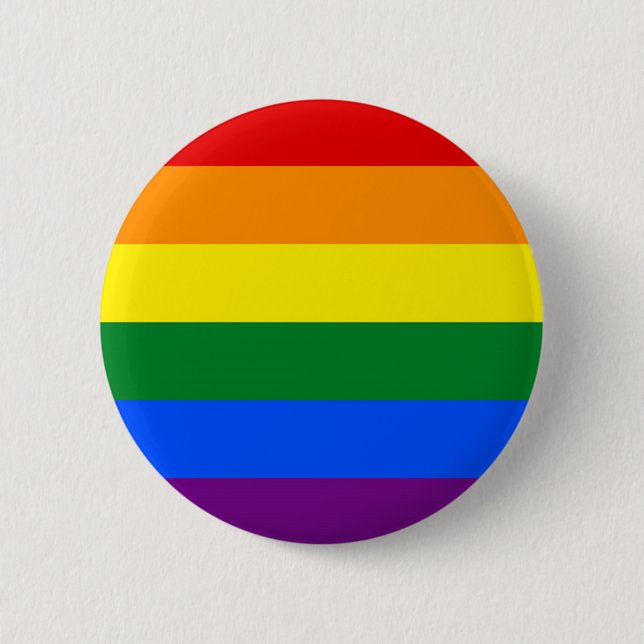RAINBOW FLAG COLORS 6 CM ROUND BADGE (Front)