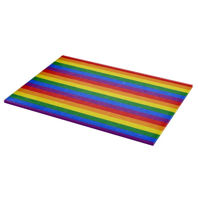 RAINBOW FLAG COLORS CUTTING BOARD (Corner)