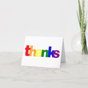 Rainbow Flag Colors Folded Thank You Card
