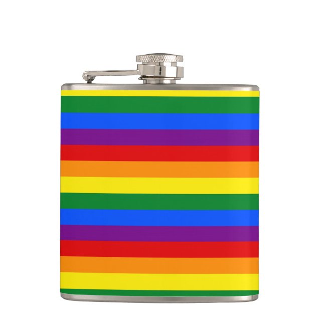 RAINBOW FLAG COLORS HIP FLASK (Front)