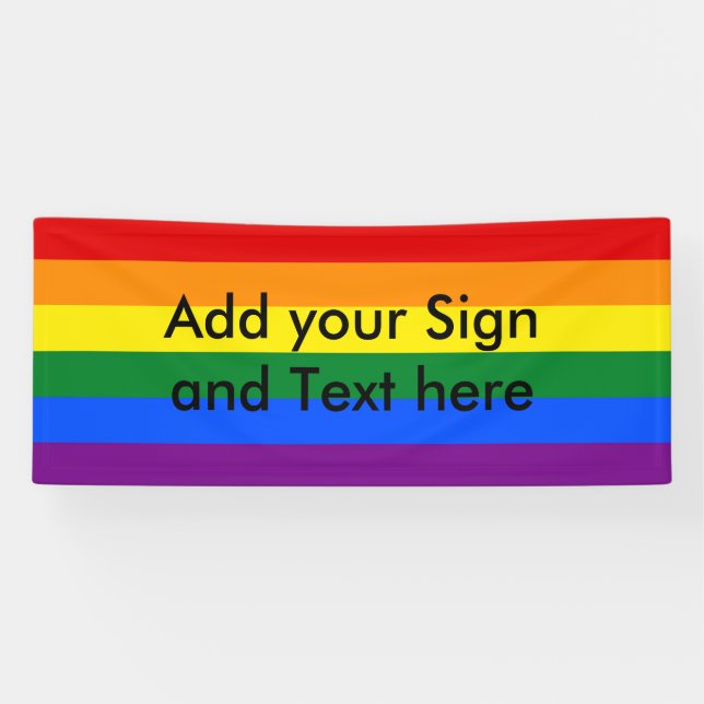 RAINBOW FLAG COLORS / LGBT + your ideas Banner (Horizontal)