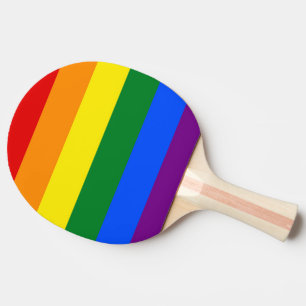 RAINBOW FLAG COLORS PING PONG PADDLE