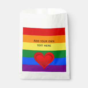 RAINBOW FLAG COLORS & red heart + your ideas Favour Bags