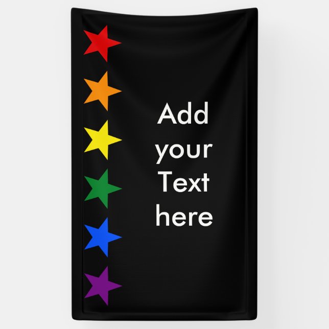RAINBOW FLAG COLORS stars garland + your ideas Banner (Vertical)
