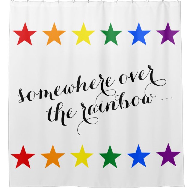 RAINBOW FLAG COLORS stars garland + your ideas Shower Curtain (Front)