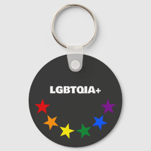 RAINBOW FLAG COLORS STARS + your ideas Key Ring