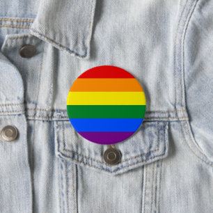 RAINBOW FLAG COLORS STRIPES + your ideas 7.5 Cm Round Badge