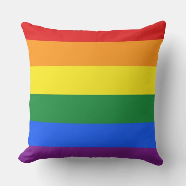 RAINBOW FLAG COLORS stripes + your ideas Cushion (Front)