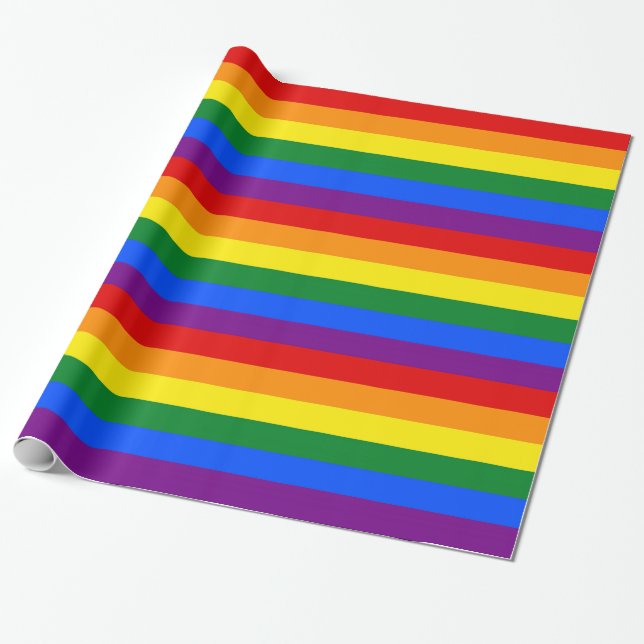 RAINBOW FLAG COLORS WRAPPING PAPER (Unrolled)