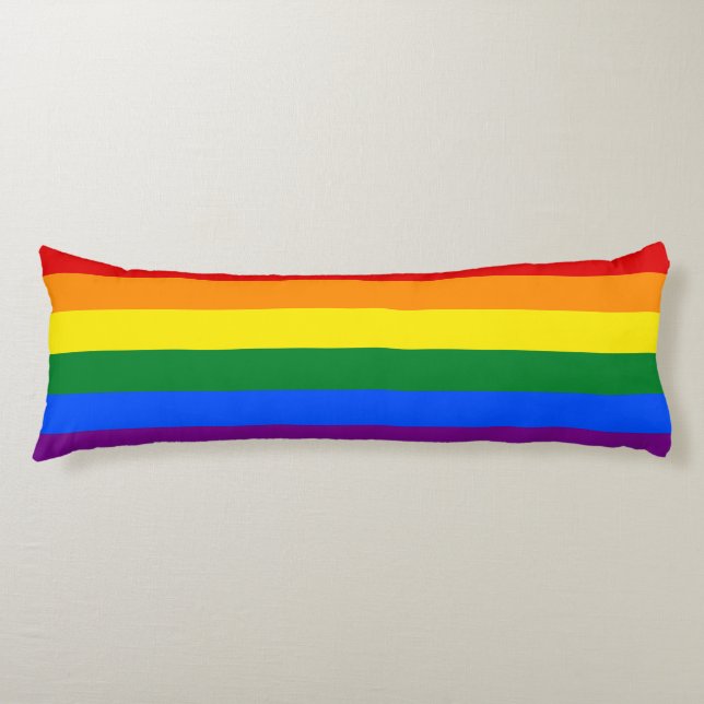 RAINBOW FLAG COLORS + your ideas Body Cushion (Front)