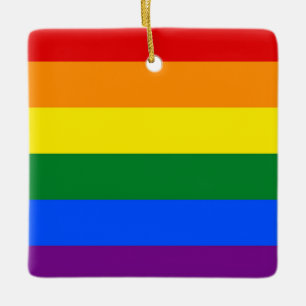 RAINBOW FLAG COLORS + your ideas Ceramic Tree Decoration