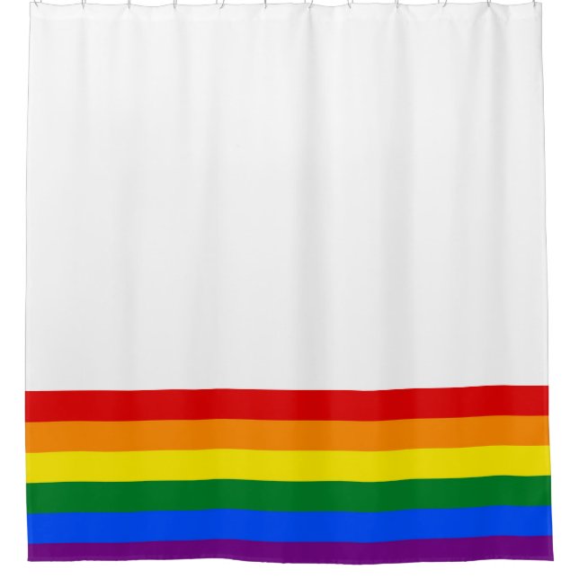 RAINBOW FLAG COLORS + your ideas Shower Curtain (Front)