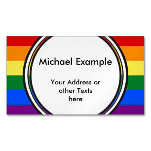 RAINBOW FLAG COLORS + your text & ideas Magnetic Business Card