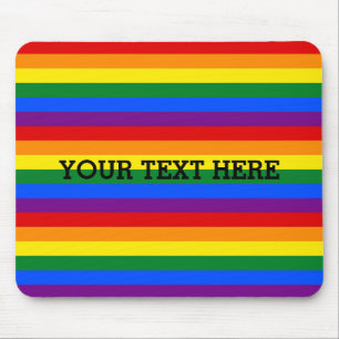 RAINBOW FLAG COLORS + your text Mouse Mat