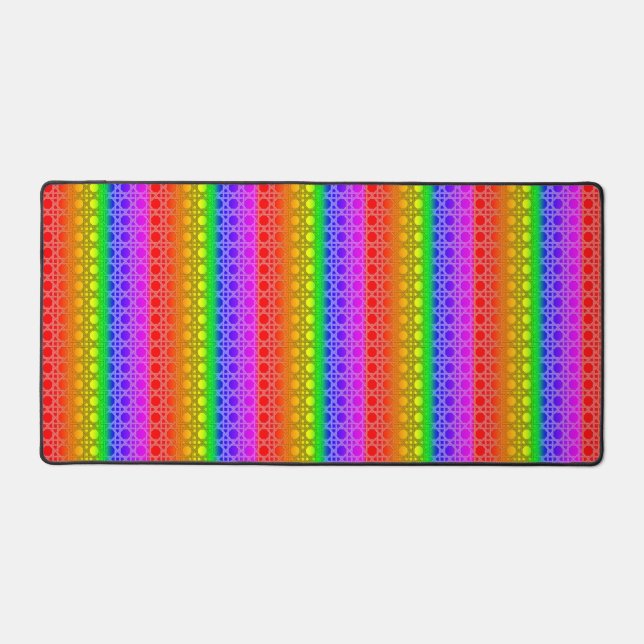 Rainbow Flag Colours Funky Gay Design GLBTQ Desk Mat (Front)