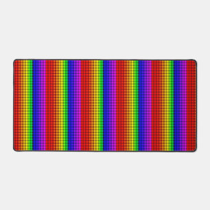 Rainbow Flag Colours Gay Plaid Design GLBTQ Desk Mat