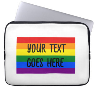 rainbow flag "create your own" custom text laptop sleeve
