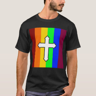 Rainbow Flag - Cross T-Shirt