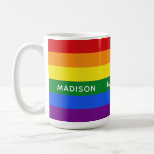 Rainbow Flag custom name mugs