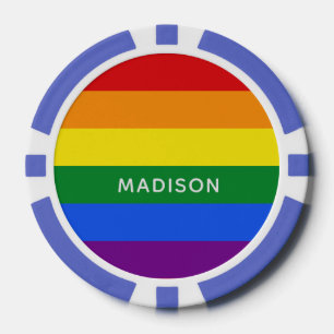 Rainbow Flag custom name poker chips