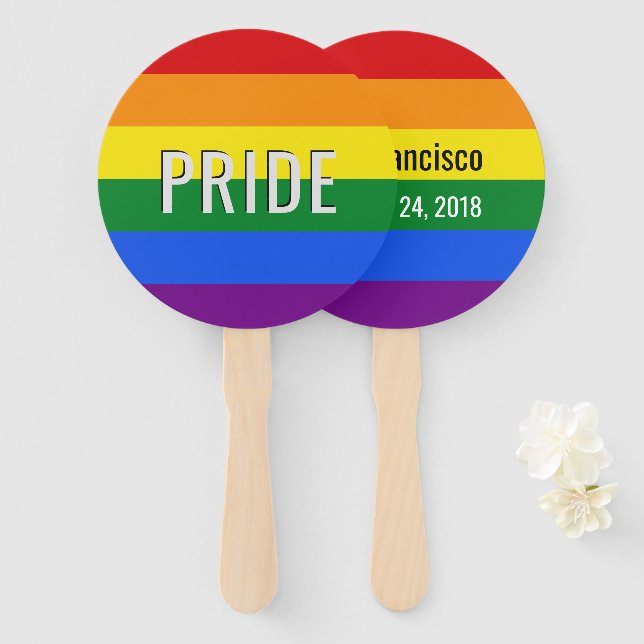 Rainbow Flag custom text fan set (Front and Back)