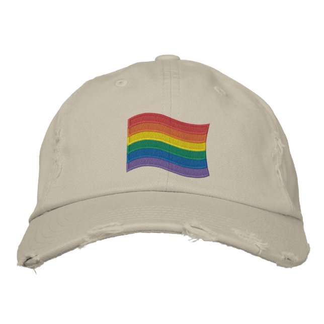 Rainbow Flag Embroidered Baseball Cap (Front)