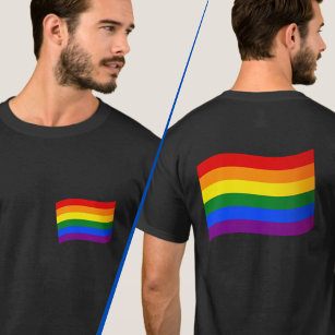 Rainbow Flag Flying Gay Pride LGBTQ 2 Side Print T-Shirt
