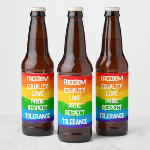 Rainbow Flag Gay Lesbian LGBT Beer Bottle Label