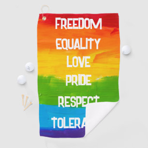 Rainbow Flag Gay Lesbian LGBT Golf Towel