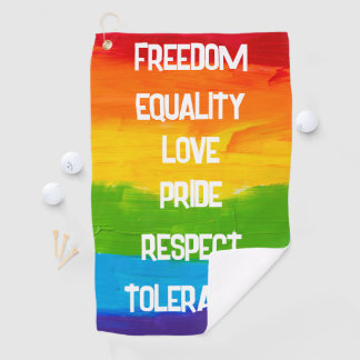 Rainbow Flag Gay Lesbian LGBT Golf Towel