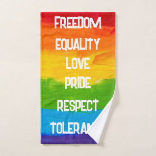 Rainbow Flag Gay Lesbian LGBT Hand Towel